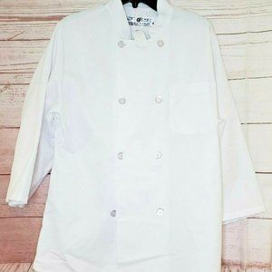 Puritan Cape Cod Size S RG White Chef Design Button Up Chef Coat